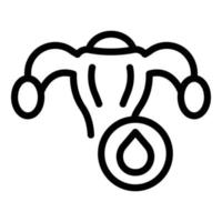 vector de contorno de icono de ciclo menstrual. menstruación útero