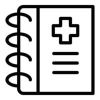 Medical notebook icon outline vector. Doctor document vector