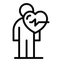 Patient heartbeat icon outline vector. Monitoring pulse vector