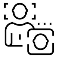 Face authorization icon outline vector. Detect identification vector