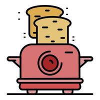 Toaster icon color outline vector