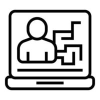 Computer identification icon outline vector. Access verification vector