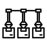 Factory robotic flow icon outline vector. Industry robot vector