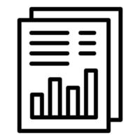 vector de esquema de icono de documento de informe. reporte de negocios