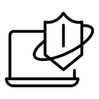 Computer antivirus icon outline vector. Laptop secure vector