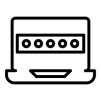 Computer password icon outline vector. Login access vector