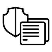 Data protection icon outline vector. Privacy shield vector