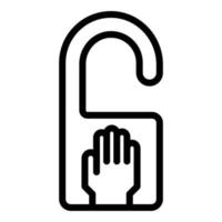 Stop touch icon outline vector. Hand warning vector