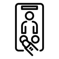 Phone video call icon outline vector. Cellphone chat vector