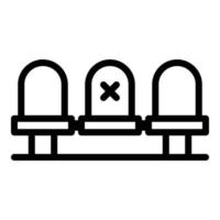 Chair distance icon outline vector. Social safety vector