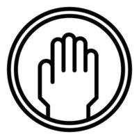 Touch restricted icon outline vector. Access forbidden vector