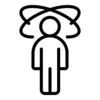 Spinning head icon outline vector. Dizzy man vector