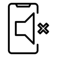 Silent mobile icon outline vector. Phone mode vector