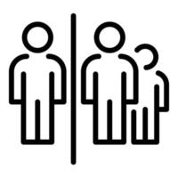 Crowd distance icon outline vector. Social space vector