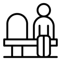 Seat distance icon outline vector. Avoid people vector