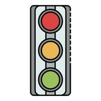 Traffic lights icon color outline vector