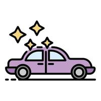 Clean new car icon color outline vector
