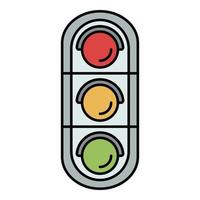 Urban traffic lights icon color outline vector