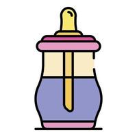 Modern sippy cup icon color outline vector