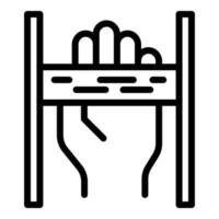 Security palm recognition icon outline vector. Biometric scan vector