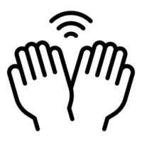 Palm password icon outline vector. Biometric recognition vector