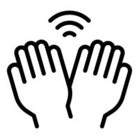 Palm password icon outline vector. Biometric recognition vector