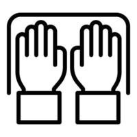 User palm identification icon outline vector. Hand fingerprint vector
