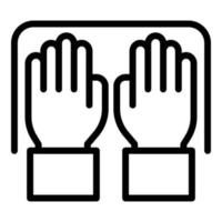 User palm identification icon outline vector. Hand fingerprint vector