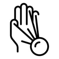 Sensor palm scanning icon outline vector. Biometric scan vector