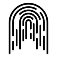 Fingerprint identity icon outline vector. Finger scan vector