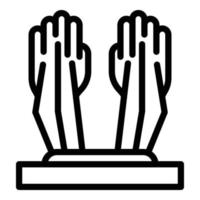 Privacy palm recognition icon outline vector. Biometric scan vector