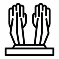 Privacy palm recognition icon outline vector. Biometric scan vector