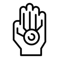 Privacy palm recognition icon outline vector. Biometric scan vector