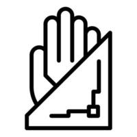 Palm scanning technology icon outline vector. Hand identification vector