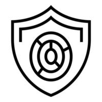 Shield fingerprint icon outline vector. Cyber lock vector