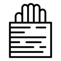 Verification palm system icon outline vector. Biometric recognition vector