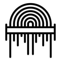 Fingerprint scanning icon outline vector. Finger scan vector