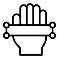 Verification palm scanner icon outline vector. Biometric scan vector