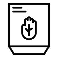 Palm identification icon outline vector. Biometric recognition vector