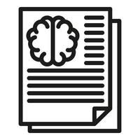 Brain report icon outline vector. Health data vector