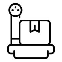 Weigh package icon outline vector. Parcel weight vector