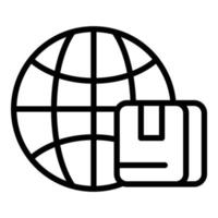 vector de contorno de icono de envío global. servicio de exportacion