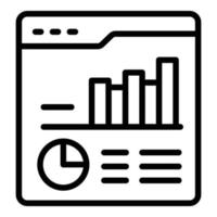 vector de contorno de icono de análisis de clientes. datos del mercado