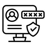 vector de contorno del icono de privacidad del cliente. datos del usuario