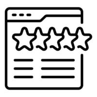 Star review icon outline vector. Customer satisfaction vector