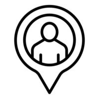 Client location icon outline vector. Customer target vector