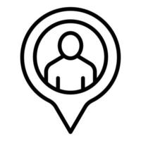 Client location icon outline vector. Customer target vector