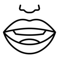 Speak expression icon outline vector. Face mouth vector