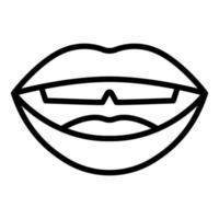 Speech sound icon outline vector. Mouth pronunciation vector