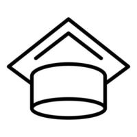 Educational cap icon outline vector. Academic hat vector